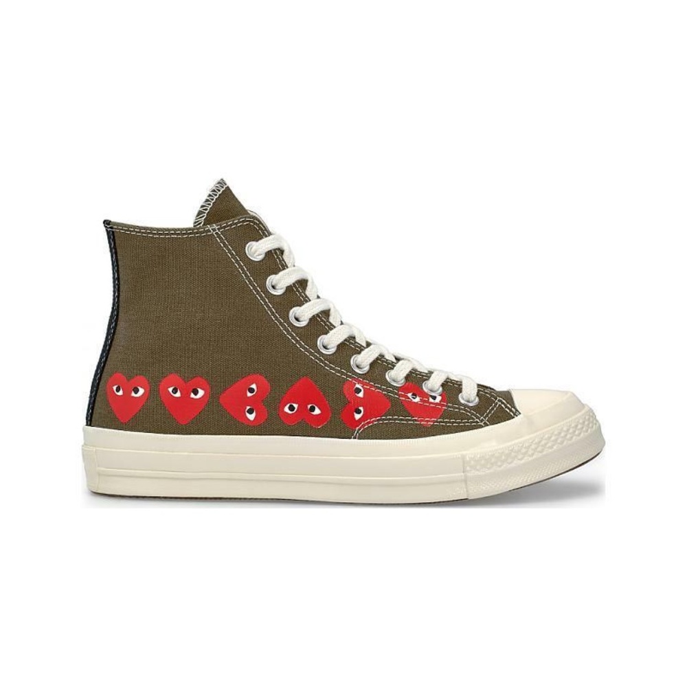 Khaki CDG High Top Converse Comme de Garçons (olive green)